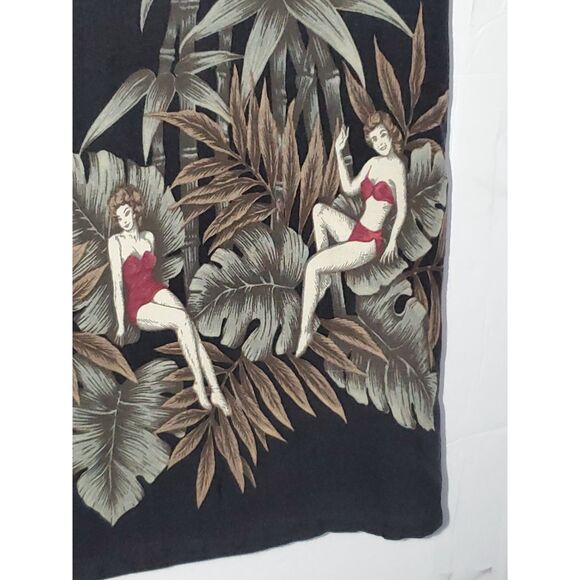 A Croft & Barrow Men's Shirt Hawaiian Pin-Up Girl Button Front Bohemian Size L - Picture 6 of 13